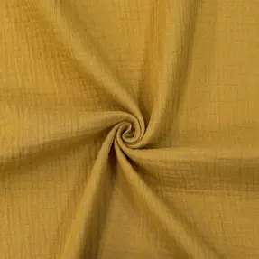 Dvojitá gázovina/mušelín dark ochre ORGANIC