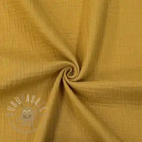 Kaksinkertainen harsokangas/musliini dark ochre ORGANIC