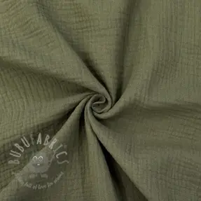 Kaksinkertainen harsokangas/musliini dark moss green ORGANIC