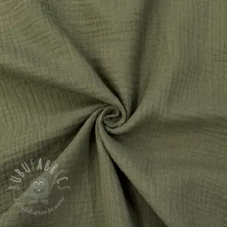 Kaksinkertainen harsokangas/musliini dark moss green ORGANIC