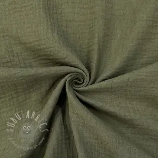 Kaksinkertainen harsokangas/musliini dark moss green