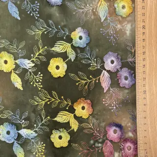 Bavlnená látka TIE DYE EMBROIDERY Poppy design N
