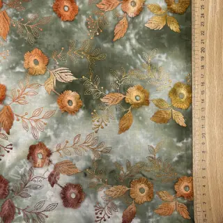Puuvillakangas TIE DYE EMBROIDERY Poppy design O