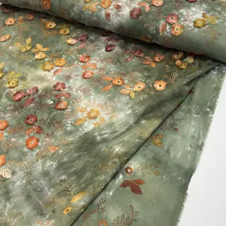 Puuvillakangas TIE DYE EMBROIDERY Poppy design O