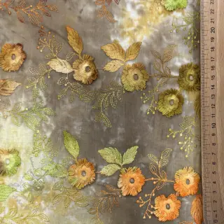 Puuvillakangas TIE DYE EMBROIDERY Poppy design P