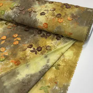 Bavlnená látka TIE DYE EMBROIDERY Poppy design P