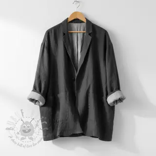 Esipesty pellava STONEWASHED PREMIUM black