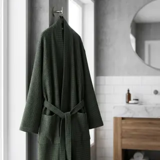 Bavlna s vaflovou väzbou army green