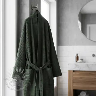 Puuvilla vohvelisidoksella army green