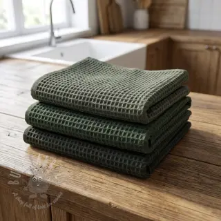 Puuvilla vohvelisidoksella army green