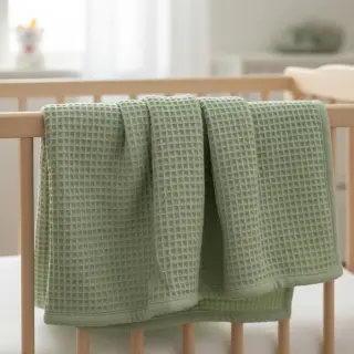 Bavlna s vaflovou väzbou dark mint