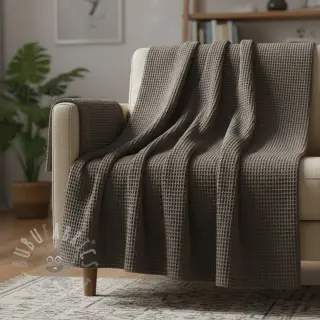 Puuvilla vohvelisidoksella anthracite