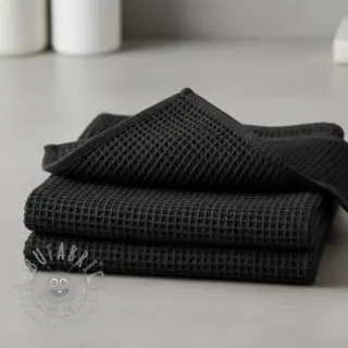 Puuvilla vohvelisidoksella black