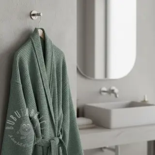 Puuvilla vohvelisidoksella dark green