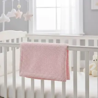 Bavlna s vaflovou väzbou light rose