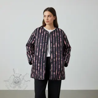 Tikattu kangas VELVET Stripes navy