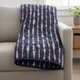 Prešívaná látka VELVET Stripes navy