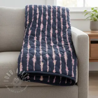 Tikattu kangas VELVET Stripes navy