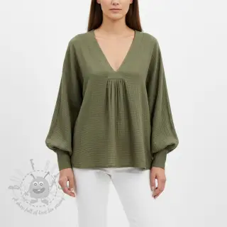 Kaksinkertainen harsokangas/musliini dark moss green