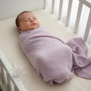 Kaksinkertainen harsokangas/musliini soft lilac ORGANIC