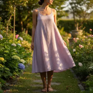 Dvojitá gázovina/mušelín soft lilac ORGANIC