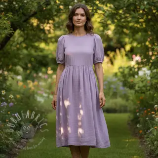 Kaksinkertainen harsokangas/musliini dark lilac ORGANIC