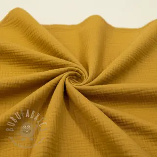 Kaksinkertainen harsokangas/musliini dark ochre ORGANIC