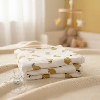 Kaksinkertainen harsokangas/musliini Pears design B digital print