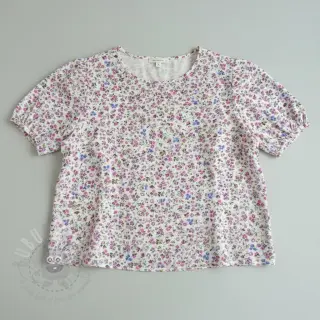 Kaksinkertainen harsokangas/musliini Flower Michaela off white digital print