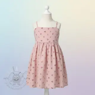 Kaksinkertainen harsokangas/musliini Fruits cherry soft rose