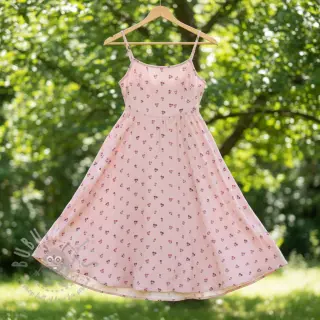 Kaksinkertainen harsokangas/musliini Fruits cherry soft rose
