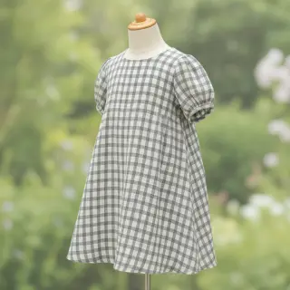 Dvojitá gázovina/mušelín LINEN YARN DYED Checks grey natural
