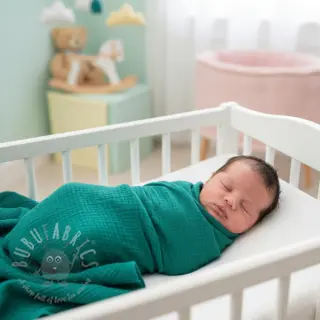 Kaksinkertainen harsokangas/musliini dark teal