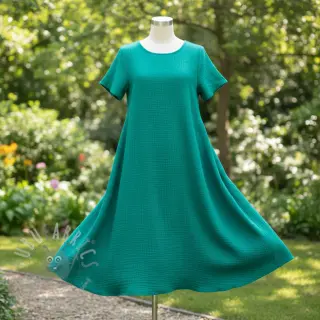 Kaksinkertainen harsokangas/musliini dark teal