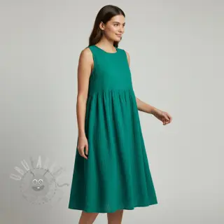 Kaksinkertainen harsokangas/musliini dark teal ORGANIC
