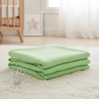 Kaksinkertainen harsokangas/musliini light lime ORGANIC