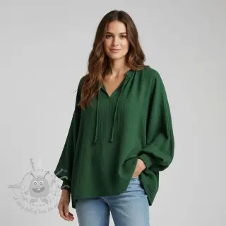 Kaksinkertainen harsokangas/musliini dark green ORGANIC