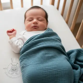 Kaksinkertainen harsokangas/musliini indigo ORGANIC