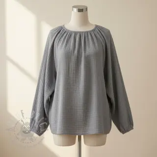 Kaksinkertainen harsokangas/musliini grey ORGANIC