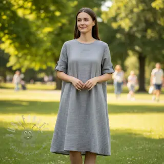 Kaksinkertainen harsokangas/musliini grey ORGANIC