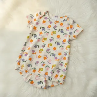 Dvojitá gázovina/mušelín Retro flowie ecru