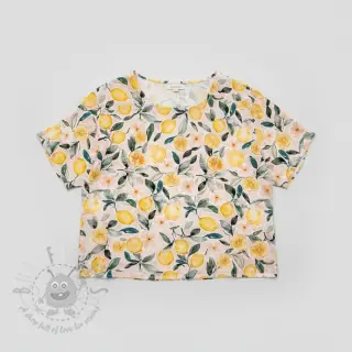 Kaksinkertainen harsokangas/musliini Fresh lemons digital print