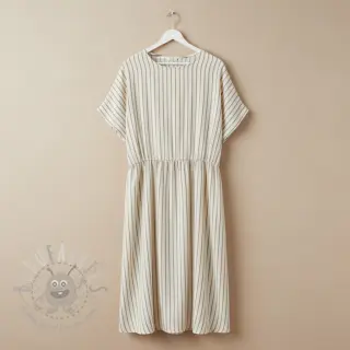 Kaksinkertainen harsokangas/musliini YARN DYED Thin strip beige