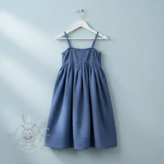Kaksinkertainen harsokangas/musliini midnight blue