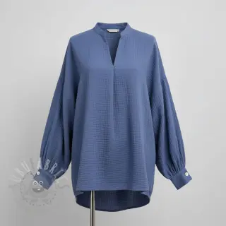 Kaksinkertainen harsokangas/musliini midnight blue