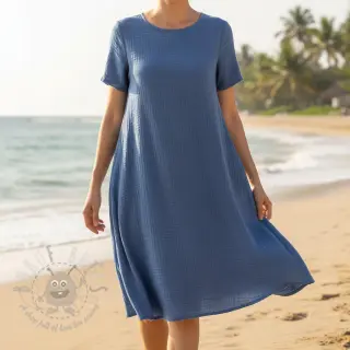 Kaksinkertainen harsokangas/musliini midnight blue