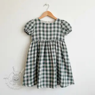 Kaksinkertainen harsokangas/musliini Double sided CHECKS MINI cyan
