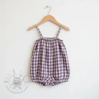 Kaksinkertainen harsokangas/musliini Double sided CHECKS MINI grape