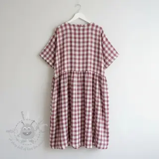 Kaksinkertainen harsokangas/musliini Double sided CHECKS MINI rosewood