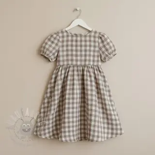 Kaksinkertainen harsokangas/musliini Double sided CHECKS MINI sand
